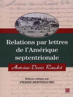 cover image of Relations par lettres de l'Amérique septentrionale